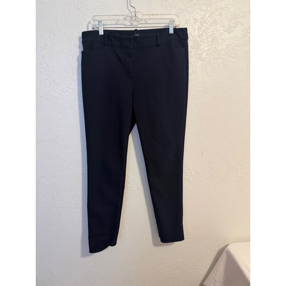 Loft Skinny Ankle Pants Navy Blue Cotton Blend Stretch Trousers Womens Size 10